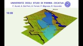preview picture of video 'Alluvione Secchia, Simulazione 3D, Modena 19-21 Gennaio 2014. DICATeA - Università di Parma'