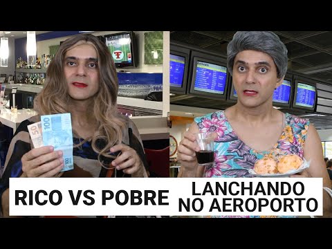 RICO vs POBRE - Lanchando no Aeroporto