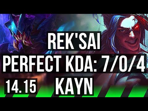 REK'SAI vs KAYN (JGL) | 7/0/4, Rank 9 Rek'Sai, Godlike | VN Grandmaster | 14.15