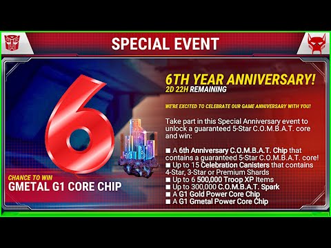 TRANSFORMERS Special Event - 6th ANNIVERSARY ! | Free 5-Star C.O.M.B.A.T. Chip