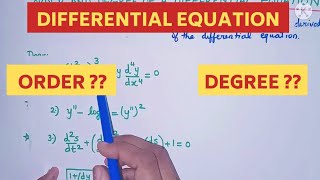 How to find Order and Degree Of a Differential Equation? | Differential Equation Order and Degree