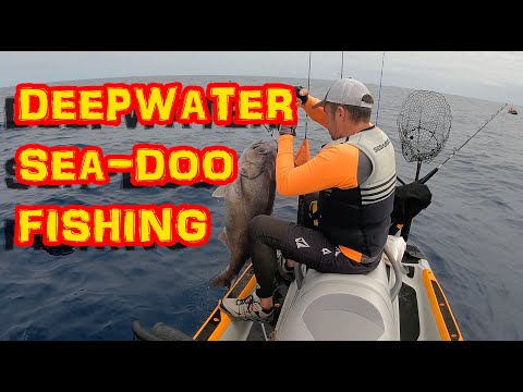 Deep water offshore Jet-ski fishing adventure, electric reel fishing at 1,300 feet deep.