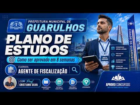 Plano de estudos COMPLETO e estratégico para você se preparar corretamente para a prova da Prefeitura de Guarulhos.