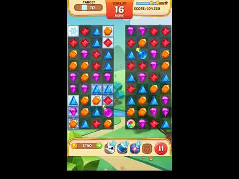 Jewel Match King Level 30 - Walkthrough ( No Booster )