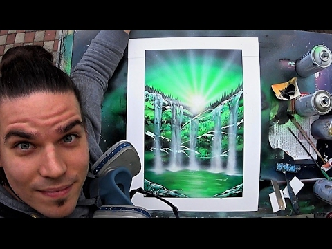 Spray Paint Art by Skech - Green waterfalls Video