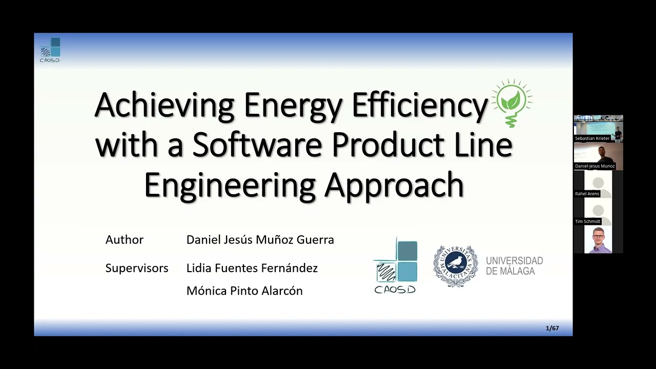 UMA PhD Thesis "Achieving Energy Efficiency with a Software Product Line Engineering Approach" @ Ulm