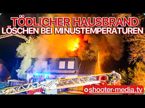 ❌ TÖDLICHER HAUSBRAND - GROSSEINSATZ ❌ | 🚒 Löschen bei Temperaturen unter Null Grad 🚒
