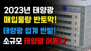 2023년 고정계약 입찰 공고 물량 반토막!! 소규모 태양광발전소 어쩌라고…