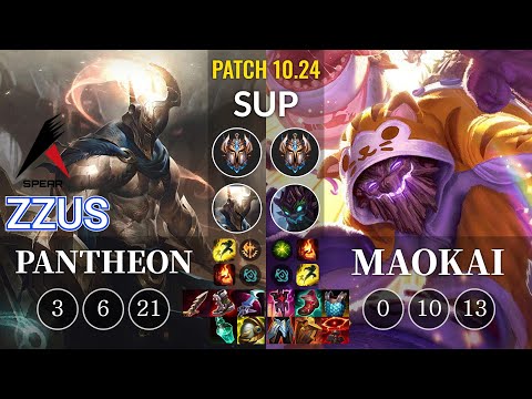 ASP Zzus Pantheon vs Maokai Sup - KR Patch 10.24