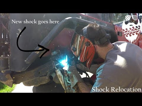 JEEP WRANGLER TJ Shock RELOCATION to the outside of the frame.