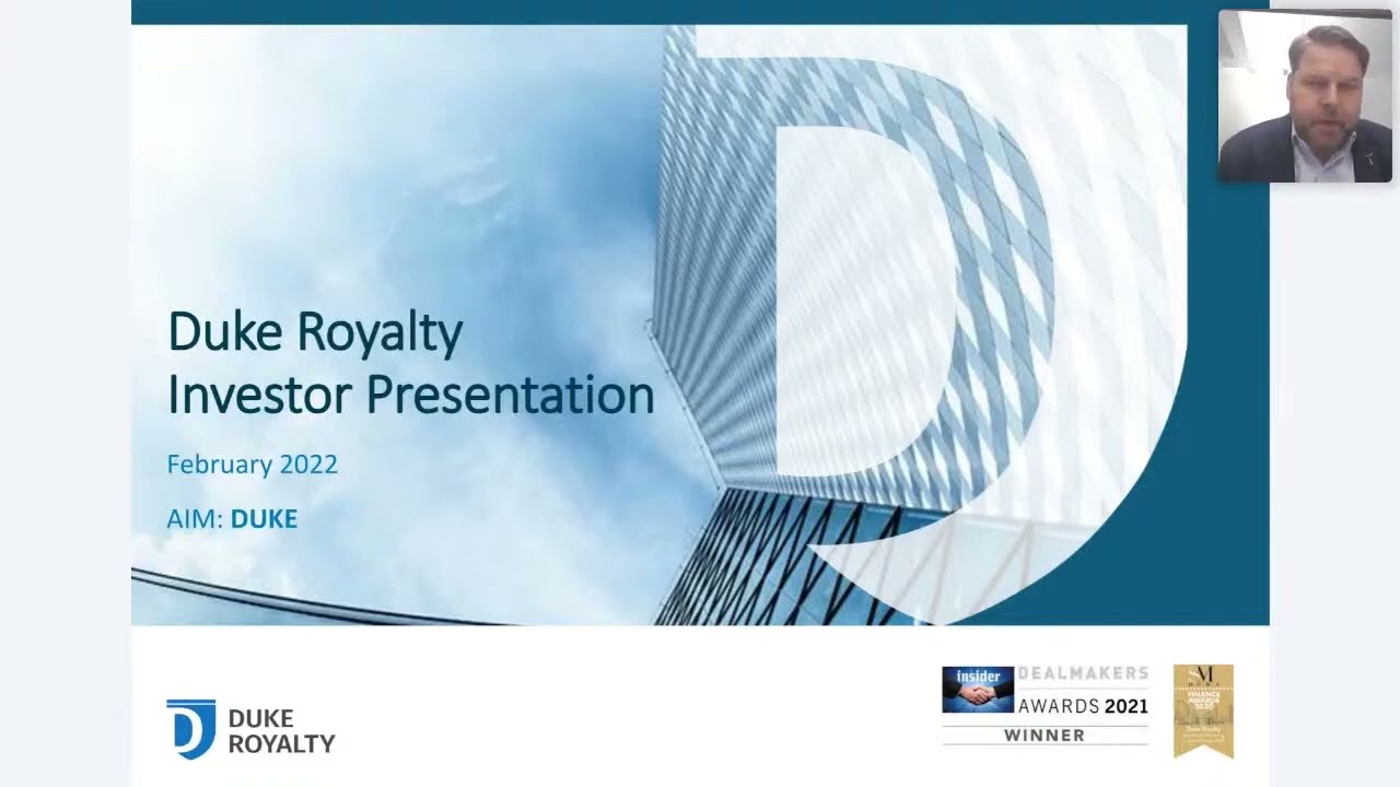 Duke Royalty (LON:DUKE), Neil Johnson (CEO) Cenkos Securities Growth & Innovation Forum on Tuesday 8th February 2022