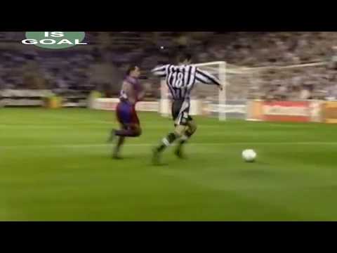 Goal! Faustino Asprilla. Newcastle FC vs FC Barcelona. 17.09.1997