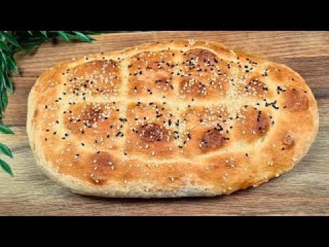 No-Knead Turkish Flatbread with a Flour-Paste Glaze and Sesame-Nigella Topping