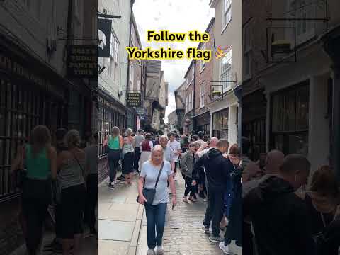 Follow the Yorkshire flag, Shambles, York England
