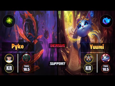 Hoit PYKE (Support) [Aftershock] VS YUUMI - Challenger KR Patch 10.5