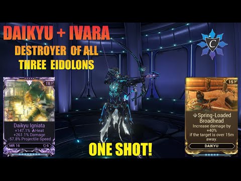 Daikyu killing ALL THREE Eidolons with one shot! - Warframe Ivara with Daikyu Update