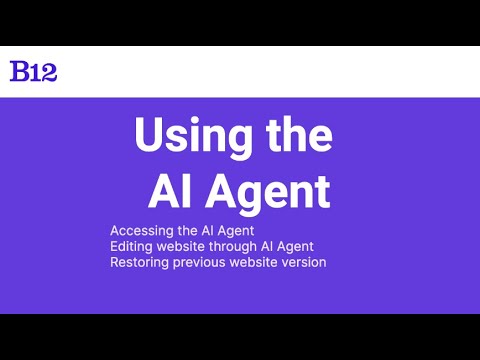 Managing Your Website with B12’s AI Agent | Step-by-step tutorial