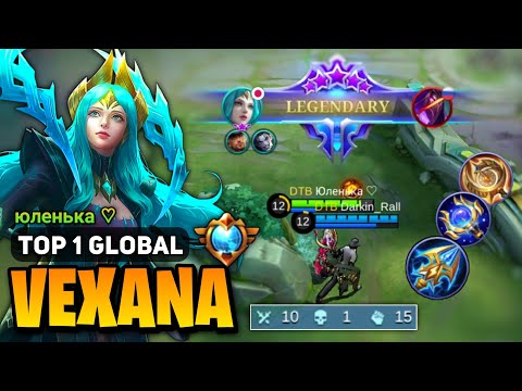 NO.1 VEXANA One Shot Combo [ Top 1 Global Vexana Best Build ] юленька ♡ - Mobile Legends