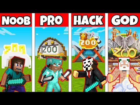 Minecraft NOOB vs PRO vs HACKER vs GOD: ZOO PARK Animation CHALLENGE in Minecraft!