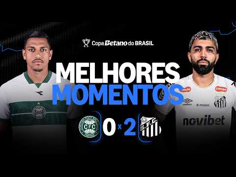 Gols e lances de Coritiba x Santos