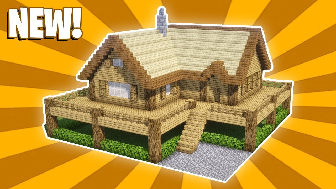 Minecraft House Tutorial :  (#1) Large Wooden Surival House (How to Build)
