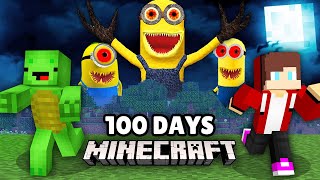 ⁣JJ and Mikey Survived 100 Days From Scary MINIONS.EXE in Minecraft Challenge Maizen