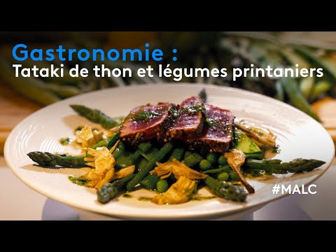 Gastronomie : tataki de thon et légumes printaniers