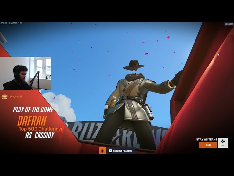 POTG! BUFF CASSIDY! DAFRAN INSANE CASSIDY OVERWATCH 2 SEASON 3 GAMEPLAY