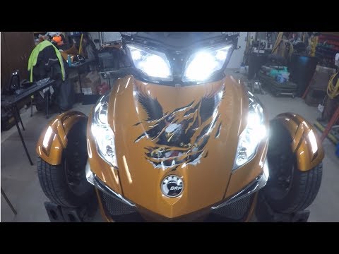 Can Am Spyder RT LED Headlights and Fog Lights Installation