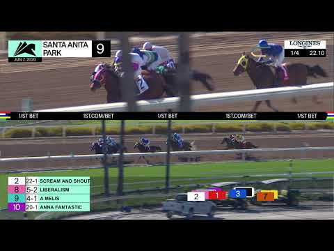 Anna Fantastic wins Race 9 on Sunday June 7, 2020 at Santa Anita Park.