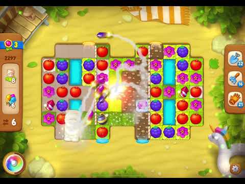 GardenScapes Level 2297 no boosters (13 moves)