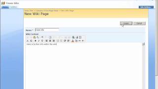 Work With Wikis in Windows SharePoint Services