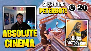 Faxuty EXCITED When Spectating PeterBot CLIPPING Everyone in Duos Cash Cup