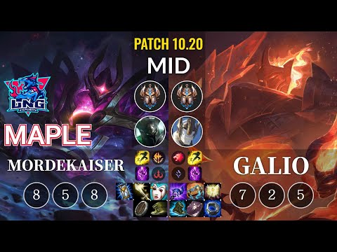 LNG Maple Mordekaiser vs Galio Mid - KR Patch 10.20