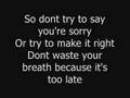 Your Love Is A Lie - Simple Plan (with lyrics) 