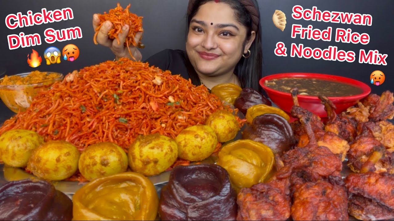 CHICKEN SCHEZWAN FRIED RICE & NOODLES MIX, EGG MASALA, CHICKEN DIM SUM WITH BUTTER CHICKEN, LOLLIPOP