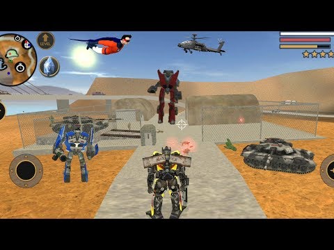Vegas Crime Simulator (Transformer Fight Red Car Robot) Transformer Capture Military Tanks - HD