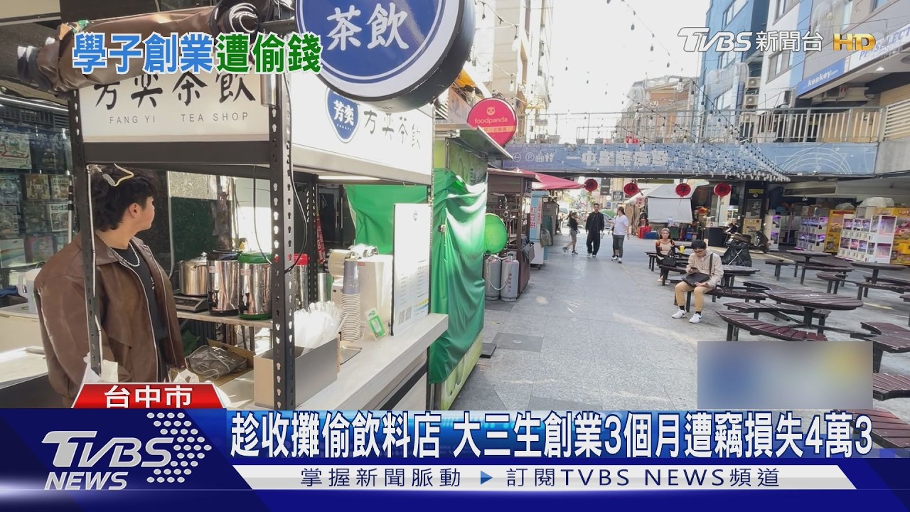 影音／大學生創業擺攤遭竊4.3萬！小偷「繞攤位下手」房租整月營收全沒了