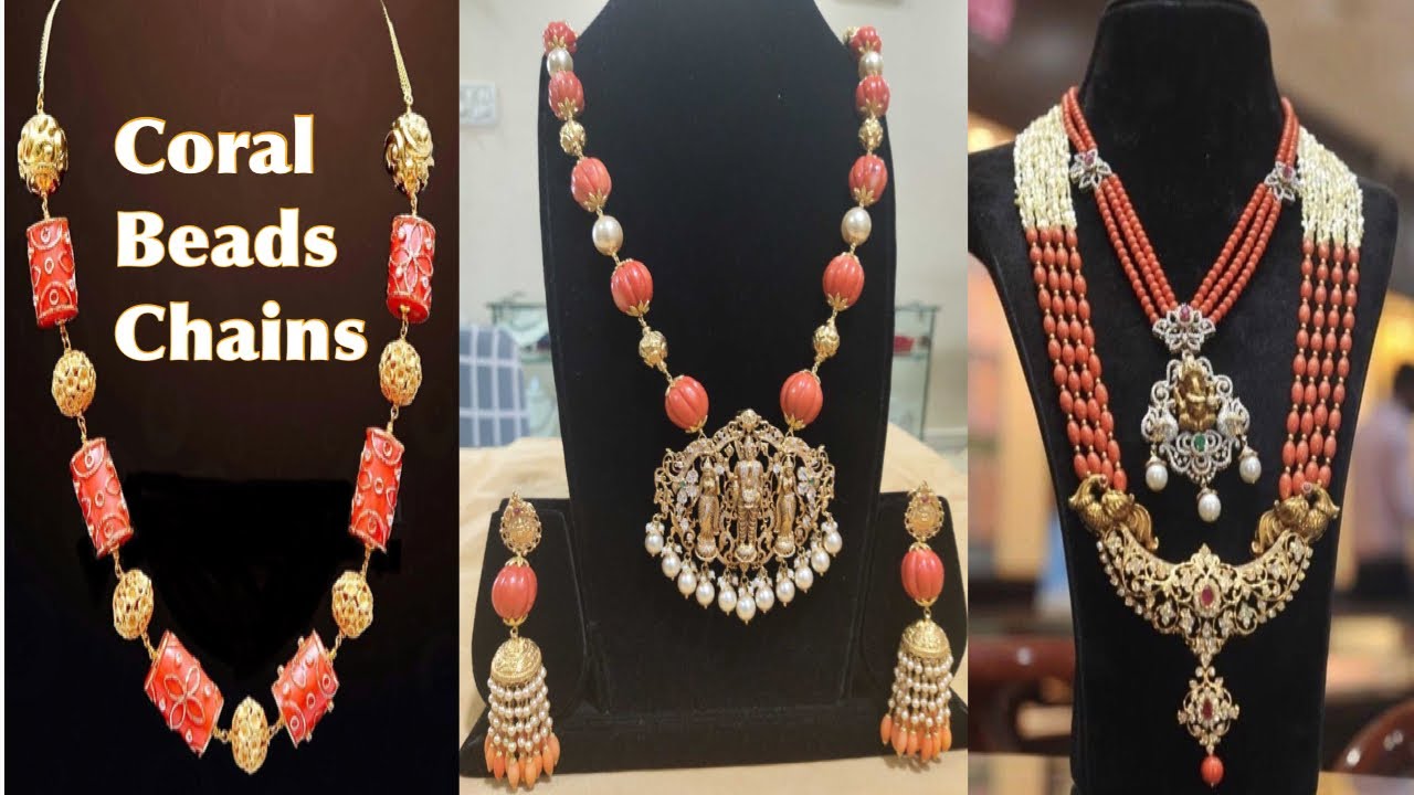 Watch video Latest Coral Beads Necklace Designs|22k Trendy Beads Collection|Indian Beads Jewelry Now Latest Coral Beads Necklace Designs|22k Trendy Beads Collection|Indian Beads Jewelry