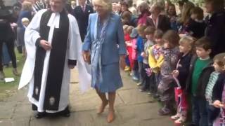 The Duchess of Cornwall arrives in Bladon, Oxfordshire
