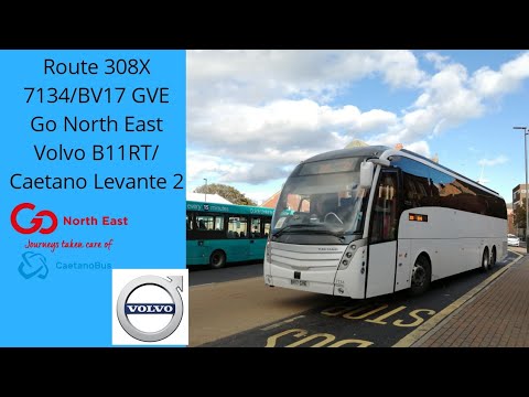 Recently reinstated: Route 308x: 7134/BV17 GVE-Go North East-Volvo B11RT/Caetano Levante 2