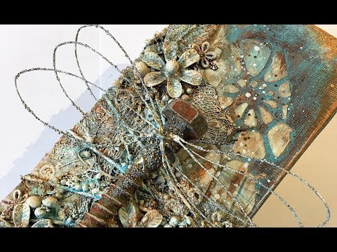 Dragonfly, mixed media canvas - process video