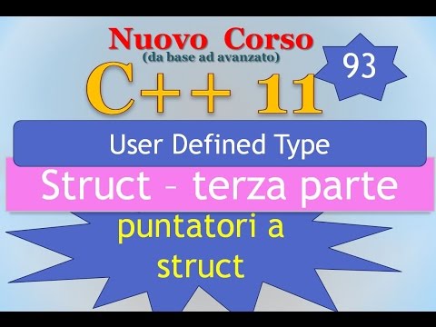 Nuovo Corso C++11 ITA 93: struct - terza parte: puntatori a struct
