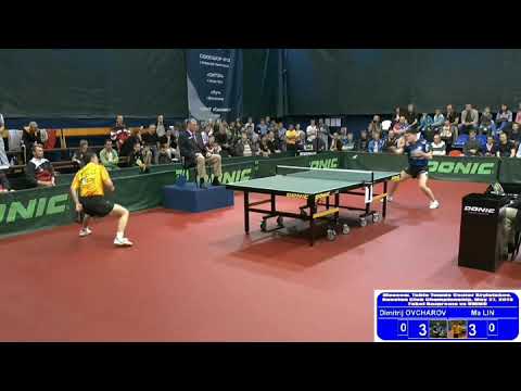 Дмитрий Овчаров блок-удар по топ-спину! Ма Лин vs Дмитрий Овчаров (Российская Премьер Лига 2013г.)