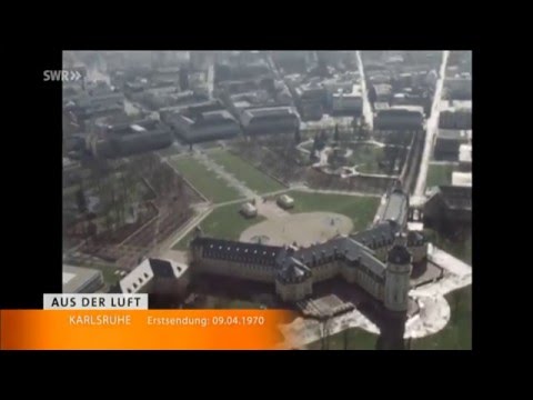 Karlsruhe 1970 aus der Luft