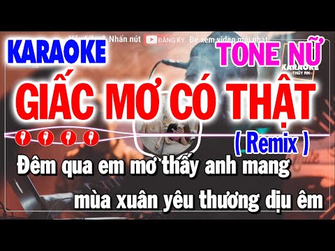 Giấc Mơ Có Thật Karaoke Remix Tone Nữ | Vinahouse Tikok