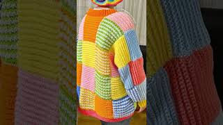 Cardigan Tutorial On My Channel📺 #crochetcardigan #örgühırka #harrystyles #patchwork #motiflihırka