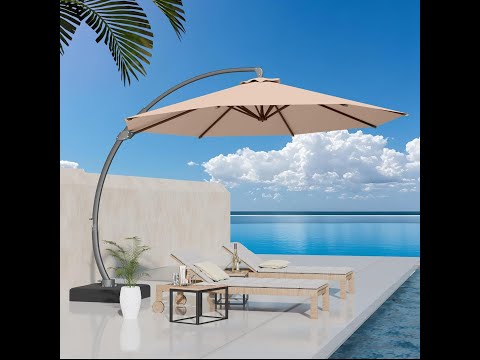 11ft Offset Cantilever Patio Umbrella with Base installation guide