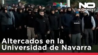 Estallan enfrentamientos entre la Policía y manifestantes en un acto ultraderechista en Pamplona