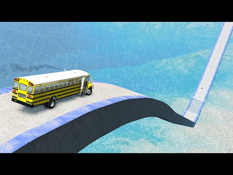 Impossible Weird Wave Bridge Crossing Cars Vs Deep Water - BeamNG.Drive